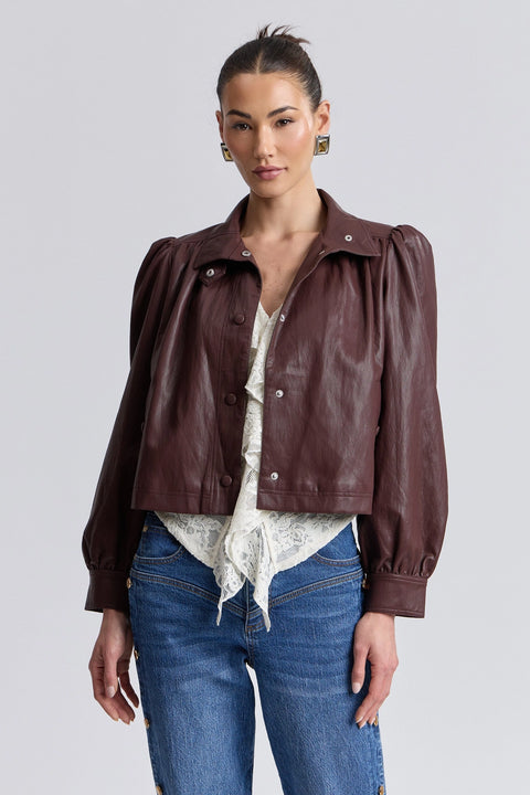 Faux-Ever Leather™ Puff Sleeve Jacket