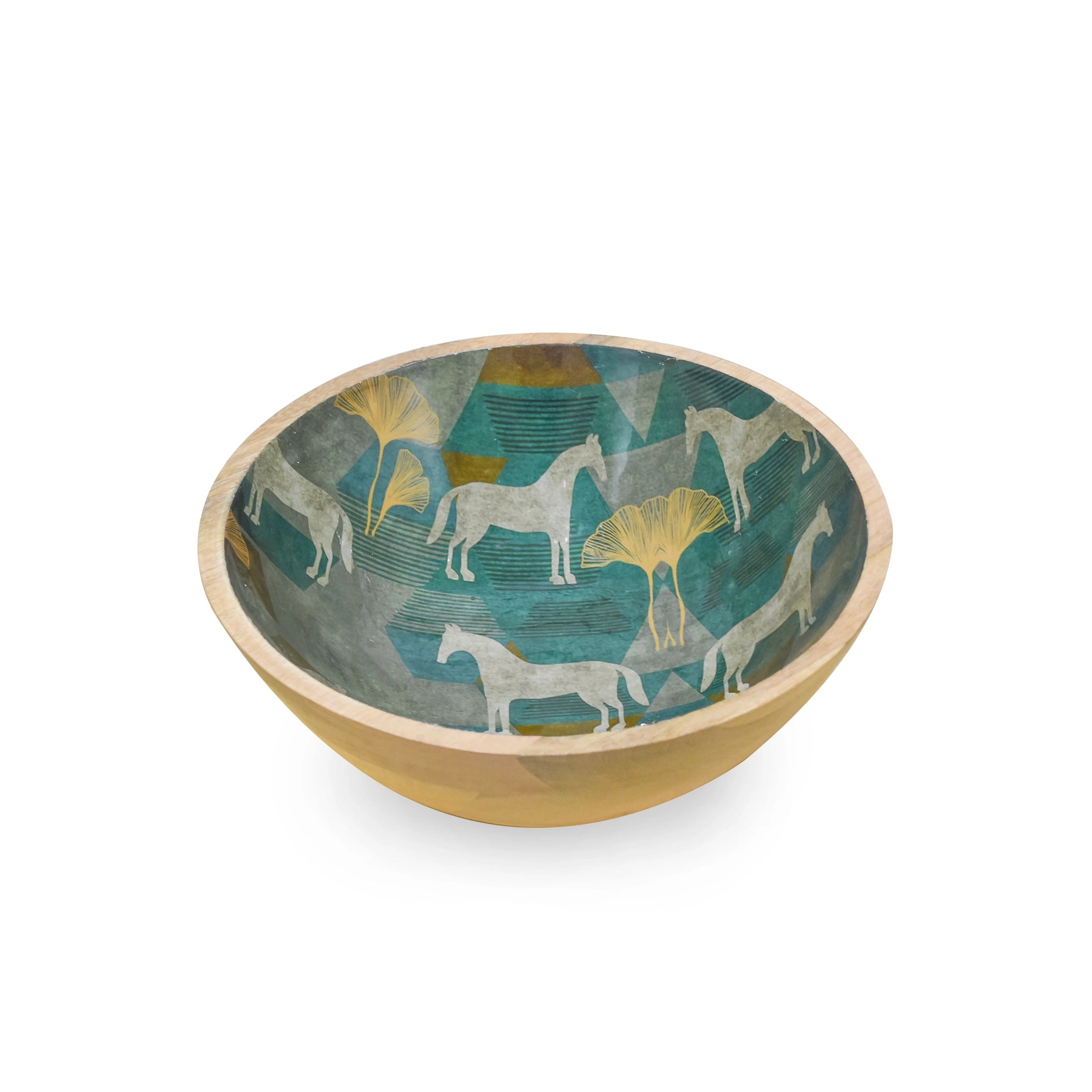 Moon Horse Salad Bowl With Salad Servers-Tiramisu-Urbanheer