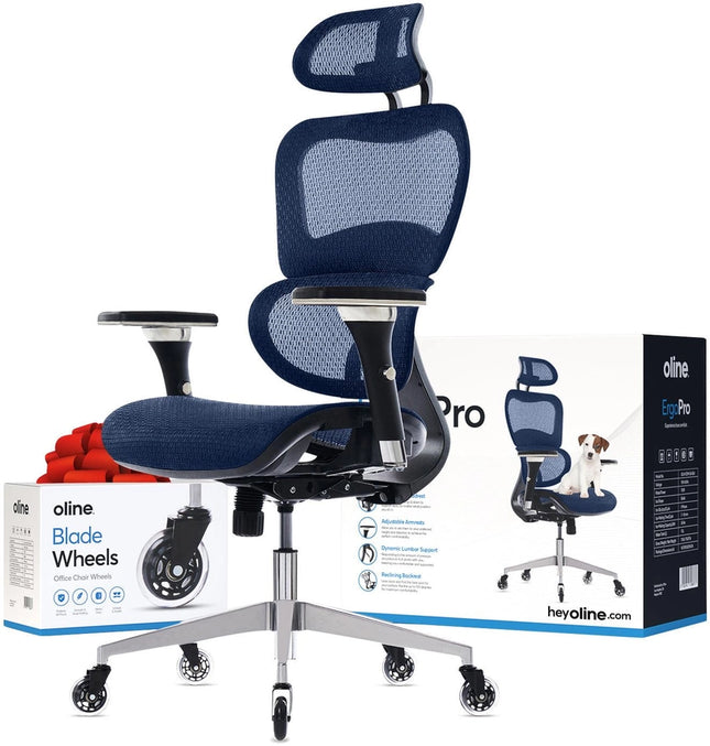 Ergopro Ergonomic Office Chair-Office Chairs-Oline-Navy Blue-Urbanheer