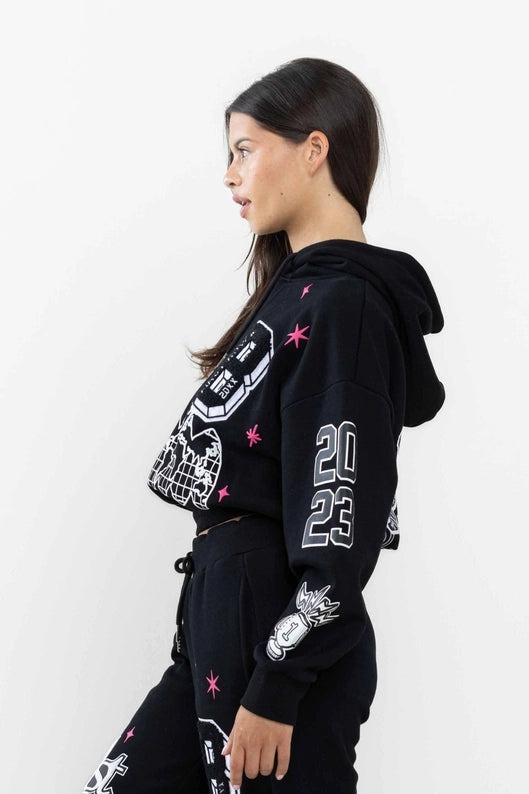 Bright Future Cropped Hoodie-Clothing - Women-Vibrant M.i.U-Pink-S-Urbanheer