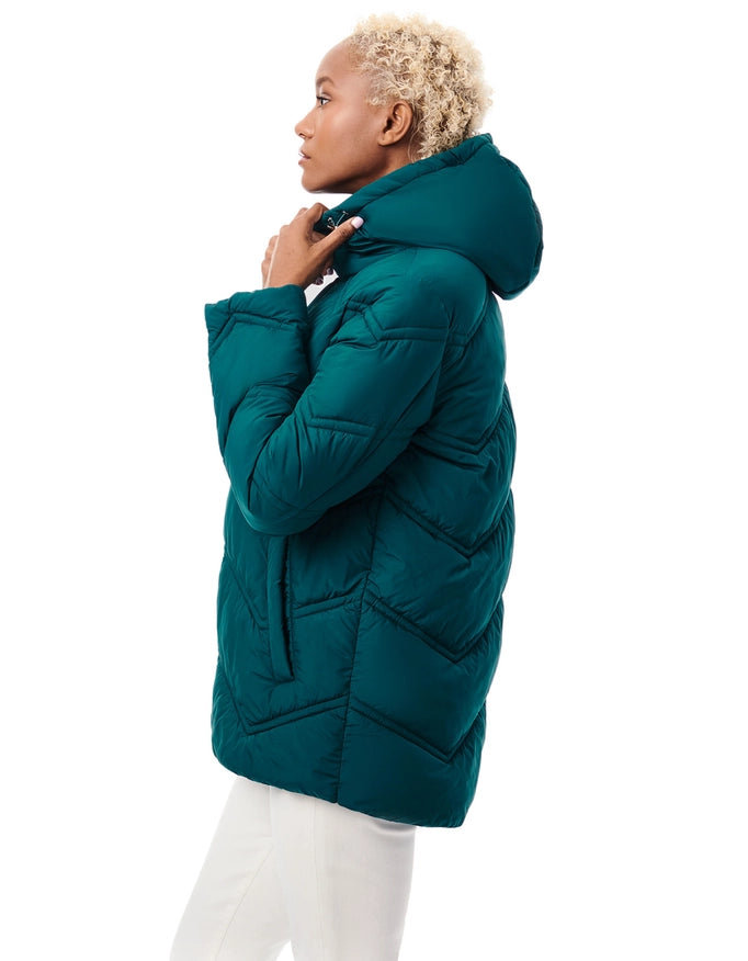 Chevron Quilt Hooded Puffer Poseidon-Hooded Puffer-Bernardo-XS-Urbanheer