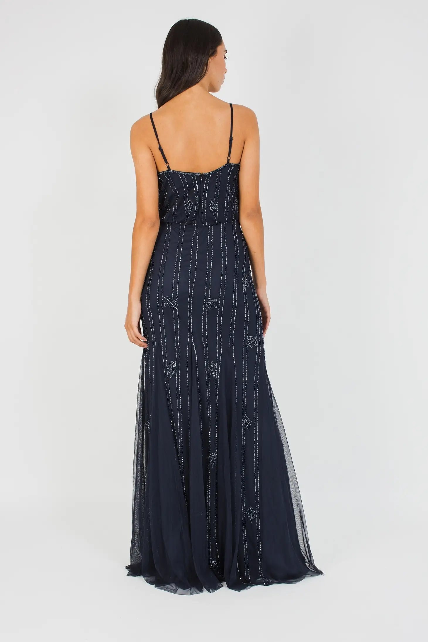 Keeva Maxi Dress - Navy-lace and beads-6-Urbanheer