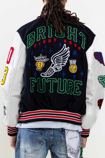 Bright Future Varsity Jacket-Jacket-First Row-Urbanheer