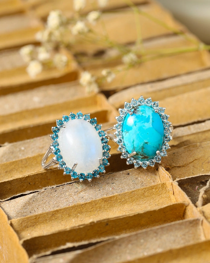 Blue Copper Turquoise 925 Sterling Silver Ring Jewelry-Ring-Tiramisu-6-Urbanheer