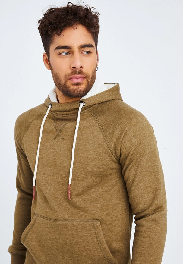Men'S Hoodie Hood Khaki Melange-Hoodie-Leif Nelson GmbH-L-Urbanheer