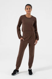 Marcie Sleek Long Sleeve Chocolate-TOP-Nux Active-XS-Urbanheer