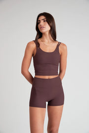 Eco Rib Strappy Crop (Espresso)-Sports bra-All Fenix-XS-Urbanheer