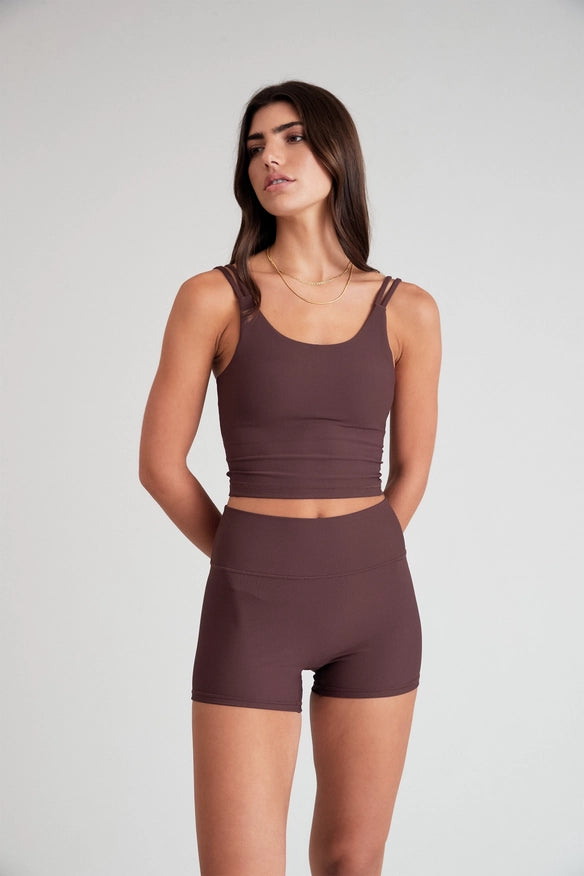 Eco Rib Strappy Crop (Espresso)-Sports bra-All Fenix-XS-Urbanheer