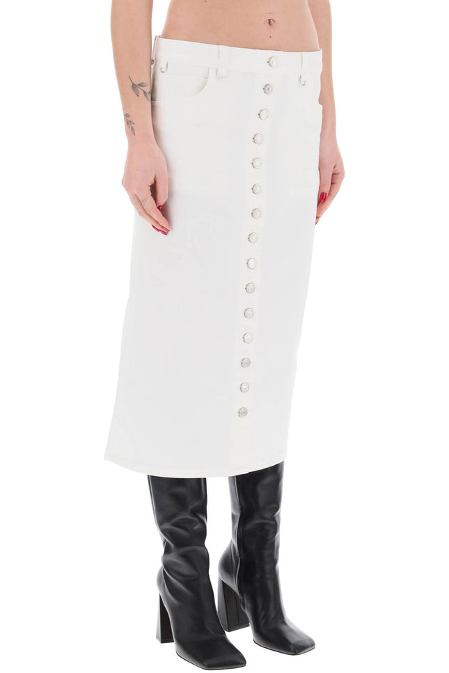 "Denim Midi Skirt With Multif