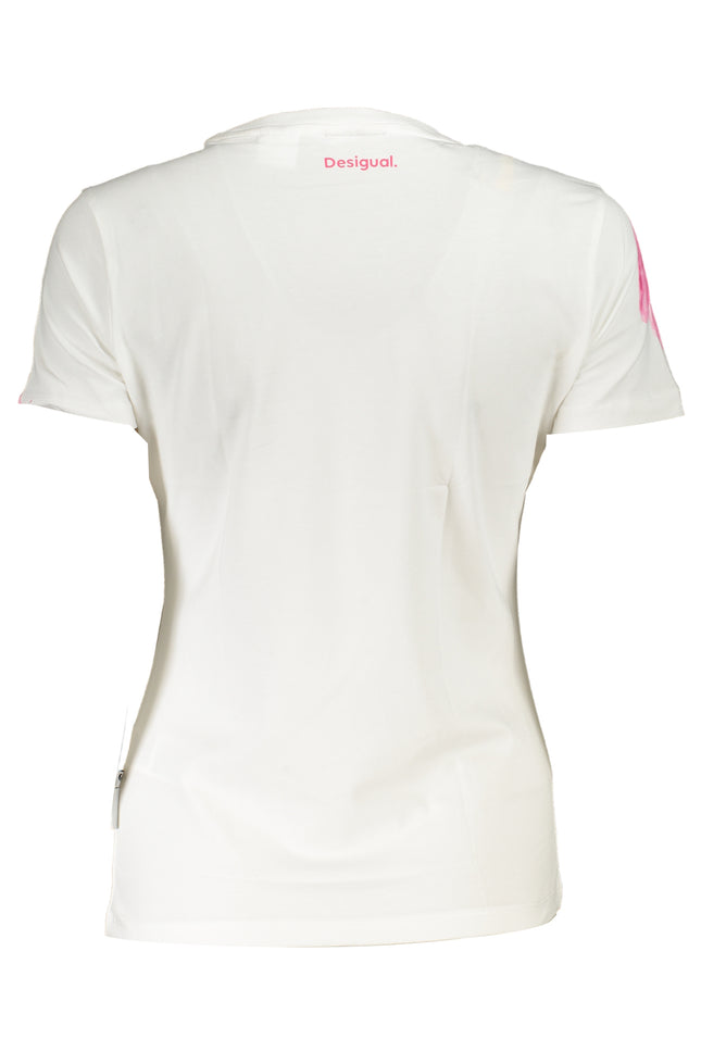 DESIGUAL WOMEN'S SHORT SLEEVE T-SHIRT WHITE-T-Shirt-DESIGUAL-Urbanheer