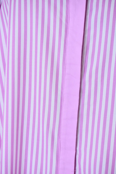 Business Casual Loose Fit Striped Maxi Shirt DRESS-Dress-Fore Collection-OFF WHITE/ORCHID-S-Urbanheer