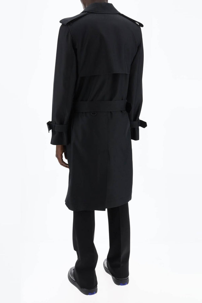 double-breasted silk blend trench coat