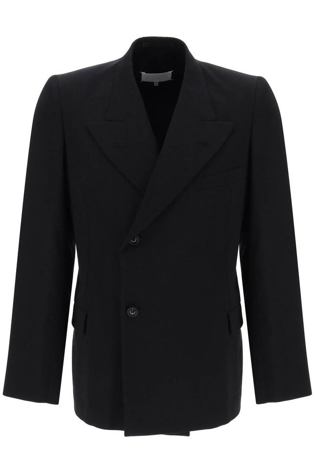 Double-Breasted Wool Jacket - Black