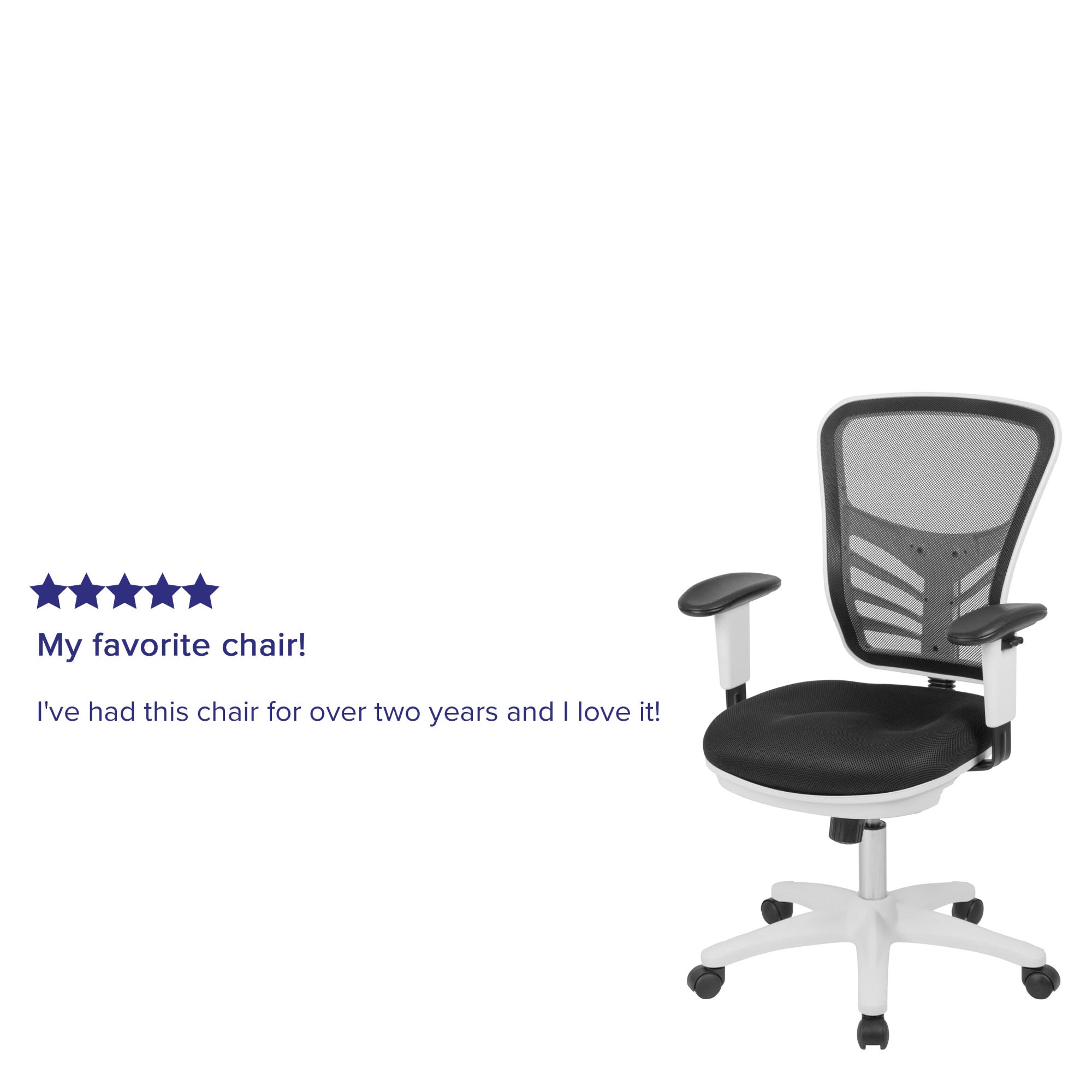 Mid-Back Mesh Swivel Office Chair With Adjustable Arms-Office Chairs-D BlakHom-Blue-Urbanheer