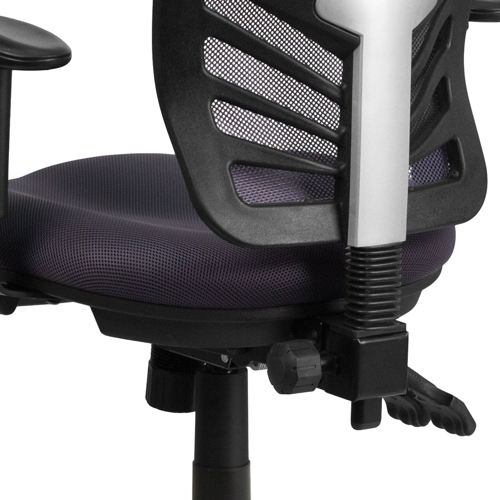 Mid-Back Mesh Swivel Office Chair With Adjustable Arms-Office Chairs-D BlakHom-Blue-Urbanheer
