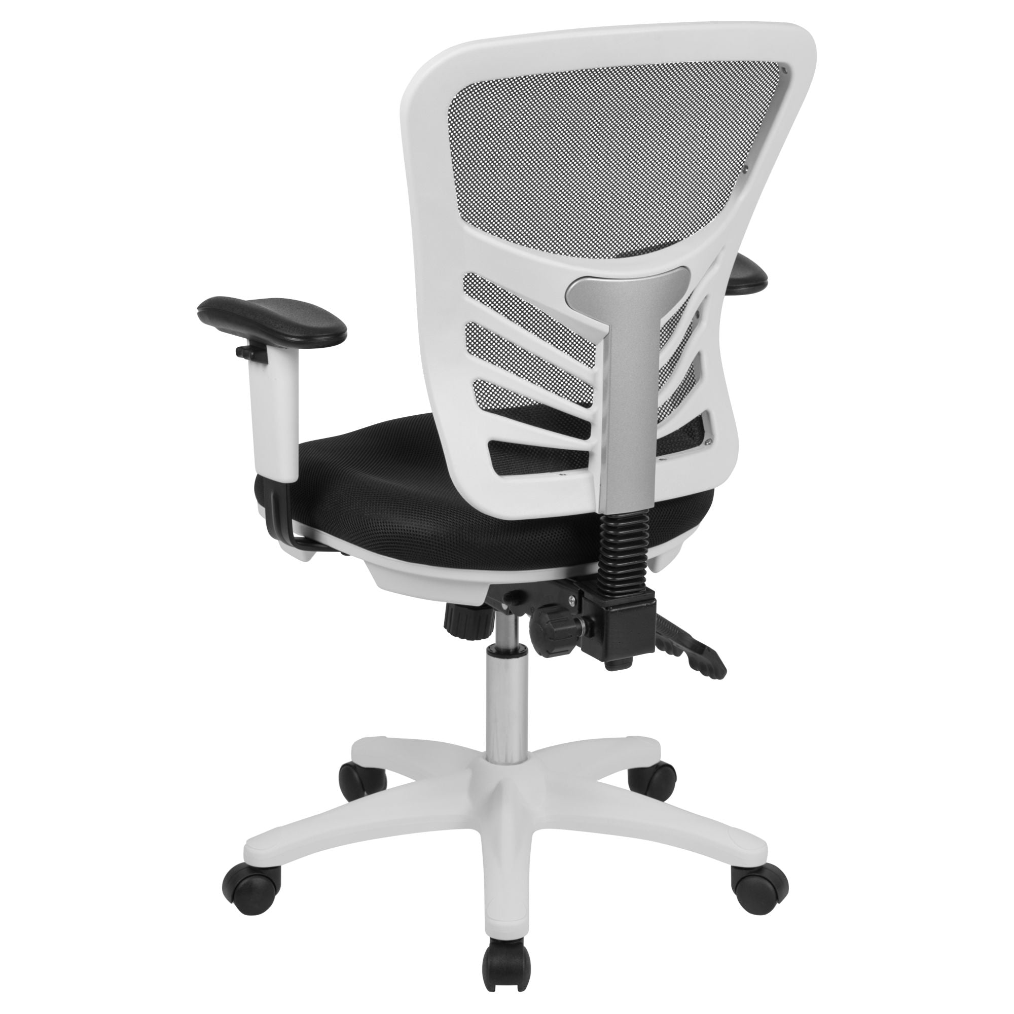 Mid-Back Mesh Swivel Office Chair With Adjustable Arms-Office Chairs-D BlakHom-Blue-Urbanheer