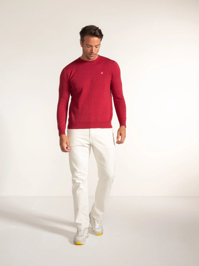 Burgundy Round Neck Sweater-Sweater-Williot-S-Urbanheer