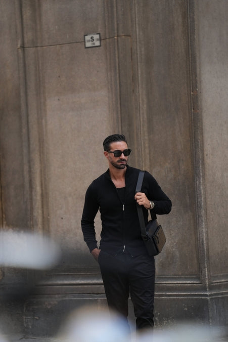 Black Zip Cardigan-Clothing - Men-Donato-S-Urbanheer