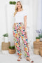 Mushroom Print Pants with Pocket and Drawstrings-Pants-LA Soul-100% VISCOSE-Urbanheer