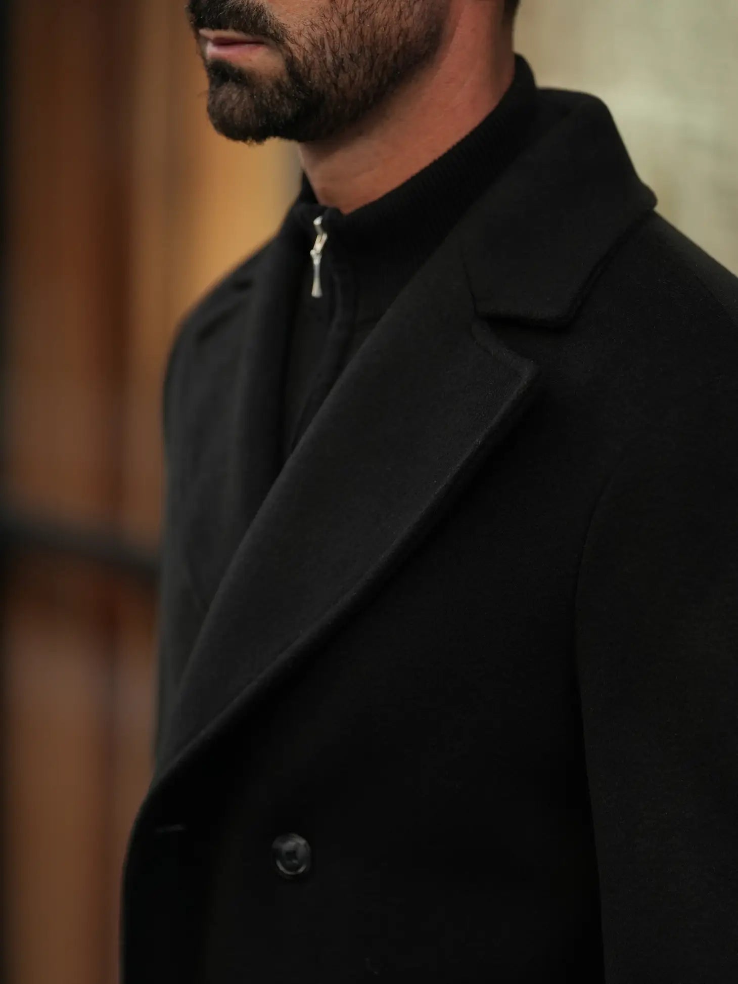 Double Breasted Overcoat Black-Clothing - Men-Donato-S-Urbanheer