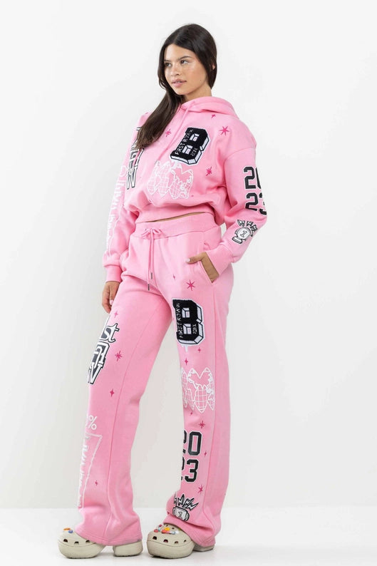 Bright Future Cropped Hoodie-Clothing - Women-Vibrant M.i.U-Pink-S-Urbanheer