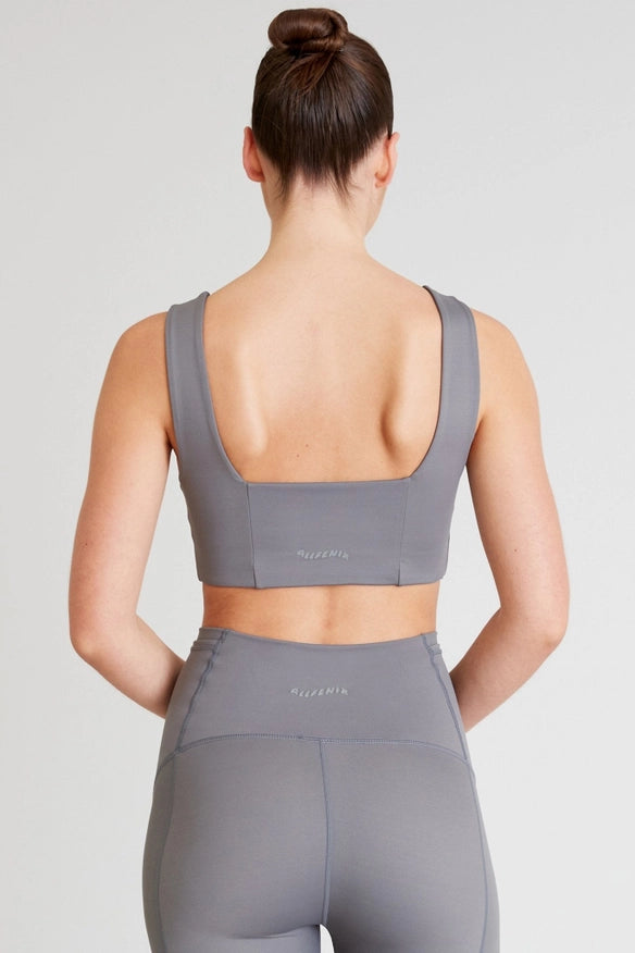 Hustle Square Neck Sports Bra (Greystone)-Sports bra-All Fenix-XS-Urbanheer