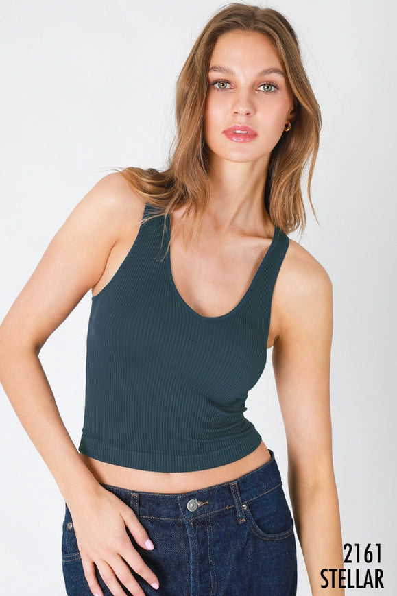 V Neck Ribbed Crop Top-TOP-NIKIBIKI-Black-Urbanheer