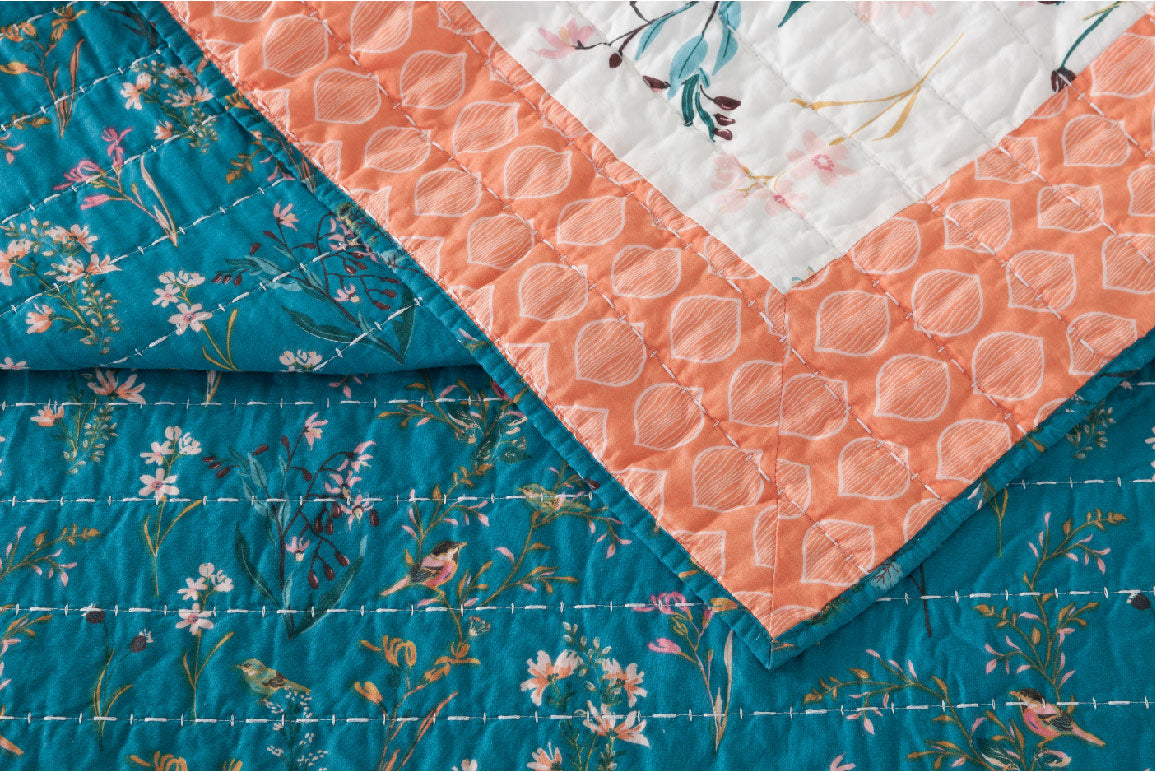 English Garden Sham/Quilt Set By Makers Collective-Peking Handicraft-Full Queen-Urbanheer