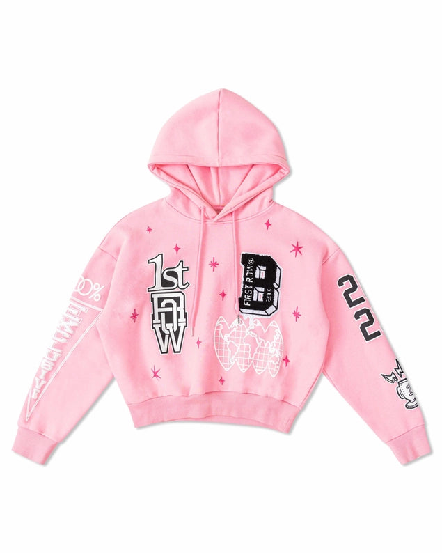 Bright Future Cropped Hoodie-Clothing - Women-Vibrant M.i.U-Pink-S-Urbanheer
