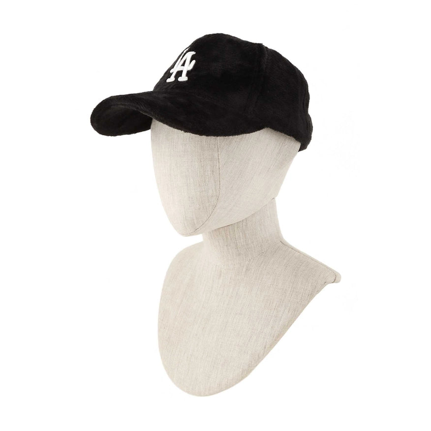 La Embroidery Fur Baseball Cap-Caps-Pink Irene Wholesale-Black-Urbanheer