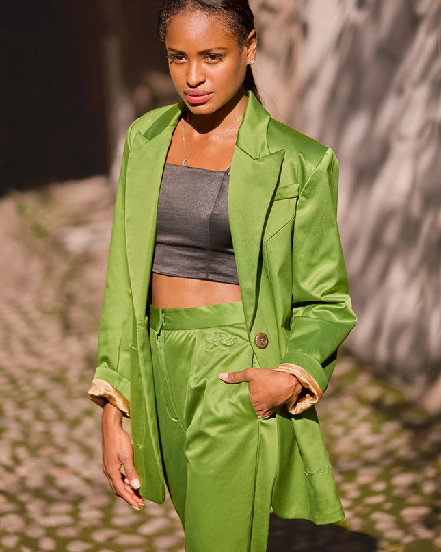 Urban Suit Jacket and Long Pants Apple Green