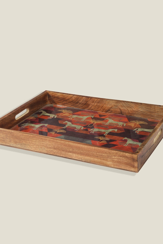 Horse Resin/Wood Decorative Trays (Set Of 3)-Tiramisu-Urbanheer