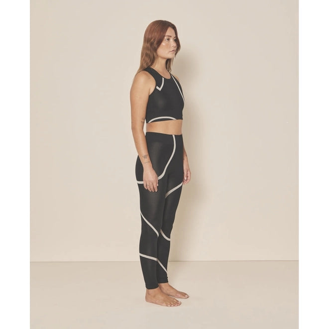 Loud Logo Crop Top - Black / Sustained Grey-TOP-Moonchild Yoga Wear-S-Urbanheer