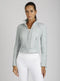 Classic Leather Mesh Moto Jacket - Pearl Blue