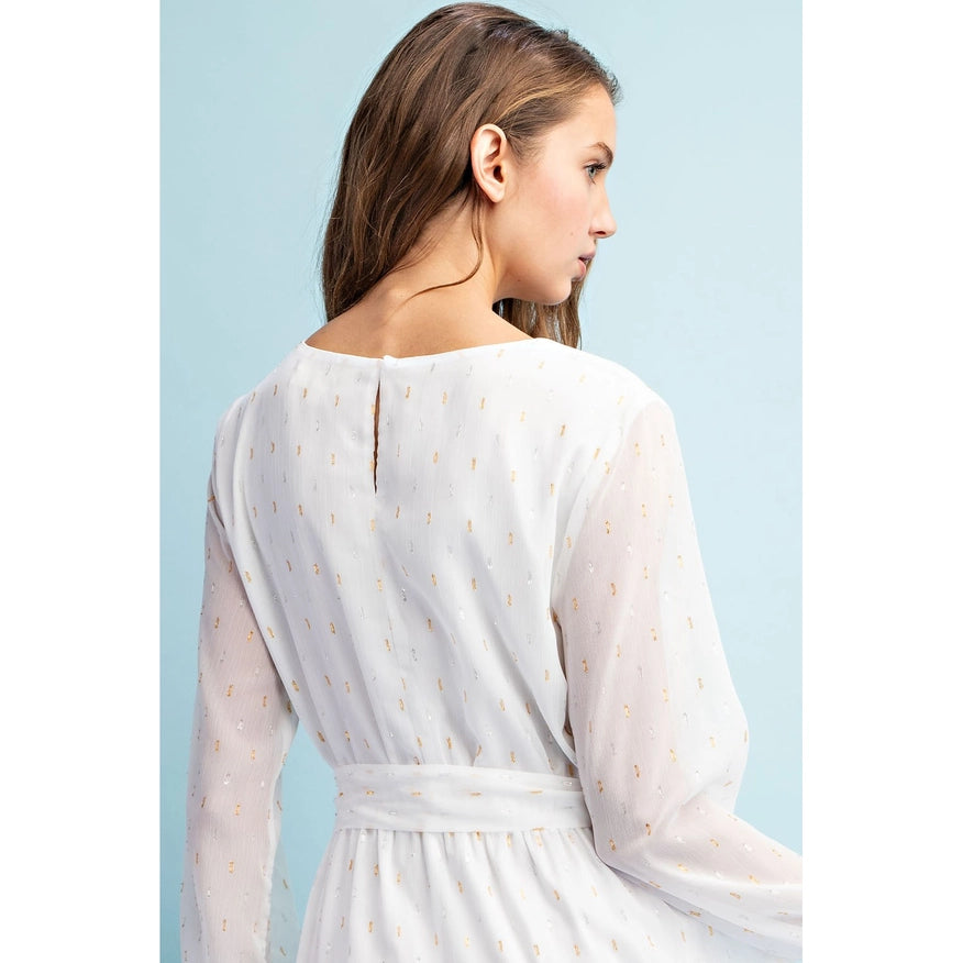 Long Sleeves Mini Dress Off White-Dress-Faith Apparel-S-Urbanheer