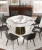 Round Sintered Stone Dining Table with Rotating Lazy Susan