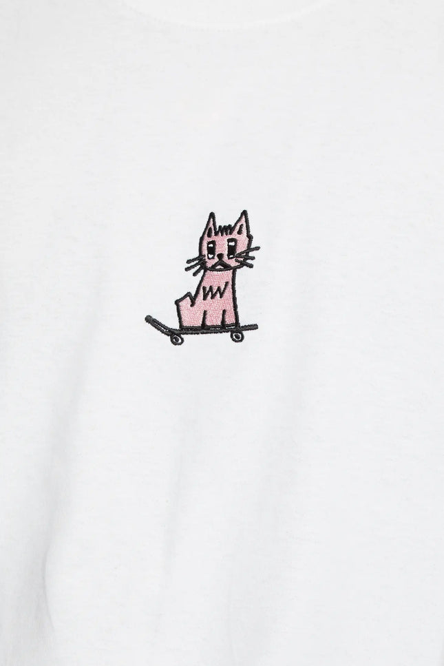 Kitty Skate Embroidered Tee-New Love Club-Urbanheer