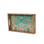 Blissful Blooms Resin And Wood Decorative Trays (Set Of 3)-Tiramisu-Urbanheer