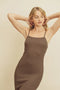 Straight Neck Ribbed Bodycon Dress Mocha-Dress-Dress Forum-S-Urbanheer