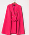 Mid-Length Cape Jacket with Belt Fuchsia-Jacket-Attentif Paris-S-Urbanheer
