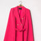 Mid-Length Cape Jacket with Belt Fuchsia-Jacket-Attentif Paris-S-Urbanheer