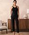 Cigarette Smoking Pants Black-Pants-Attentif Paris-S-Urbanheer