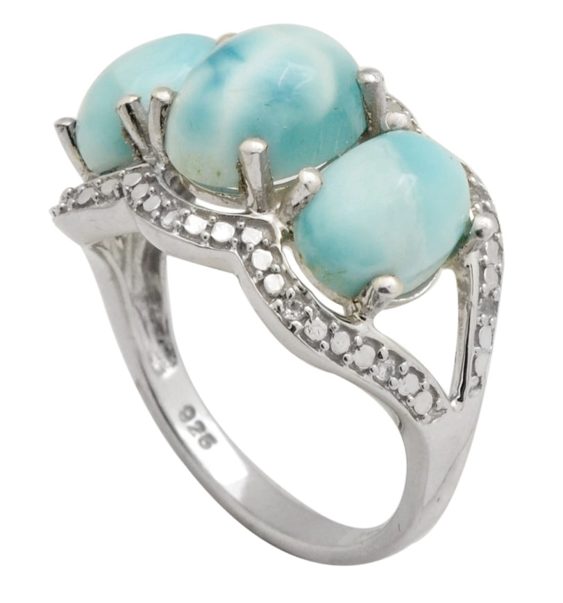 Larimar 925 Sterling Silver Split Shank Designer Ring-Ring-Tiramisu-6-Urbanheer