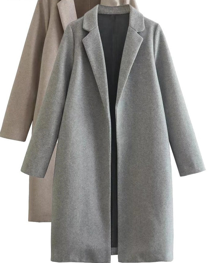 The Famous Zara Coat Solid Woolen Coats White Label-coats-Blak Wardrob-S-KH-Urbanheer