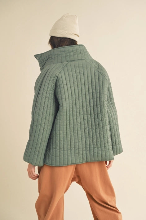 Sage Classic Silhouette Quilted Jacket-Jacket-Kimberly C-S-Urbanheer