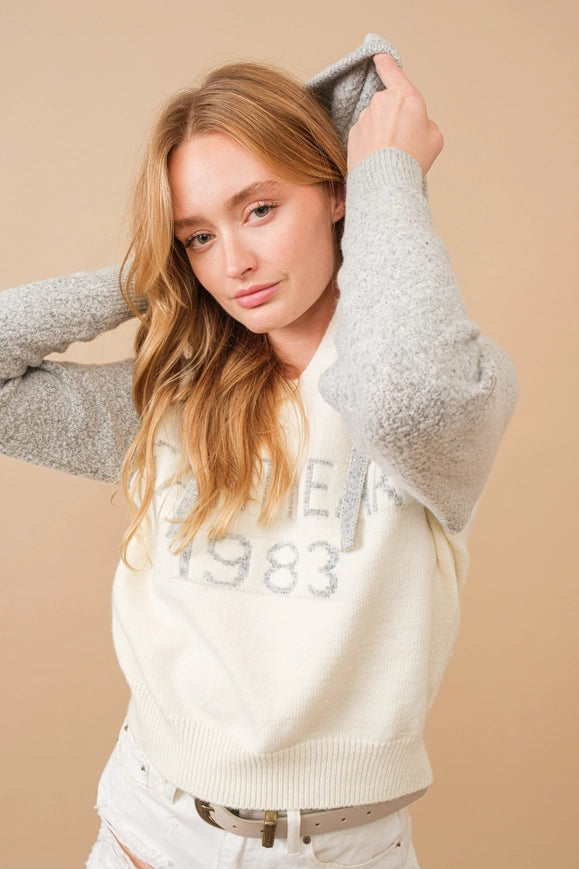 Colorblock Hooded Graphic Saint Heart Sweater-Sweater-Blue B-LIGHT GREY-S/M-Urbanheer