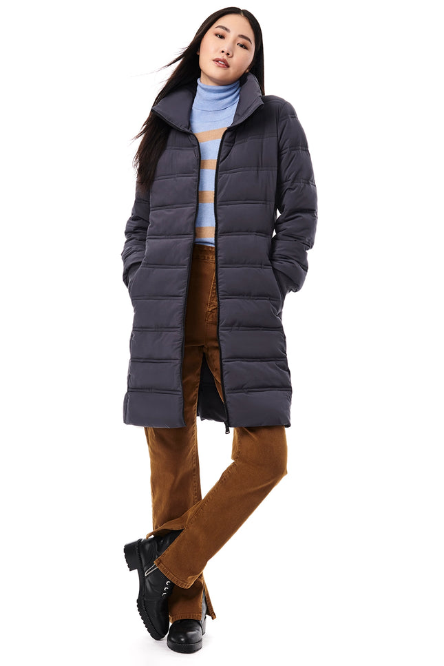 Horizontal Quilt Puffer Jacket-Clothing - Women-Bernardo-Grey-XS-Urbanheer