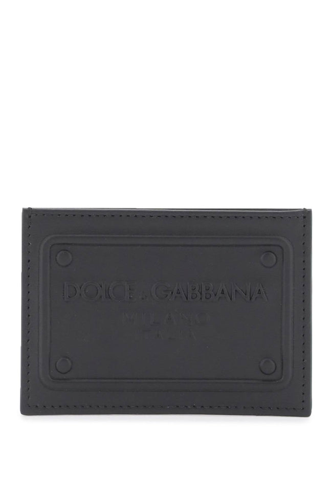 embossed logo leather cardholder