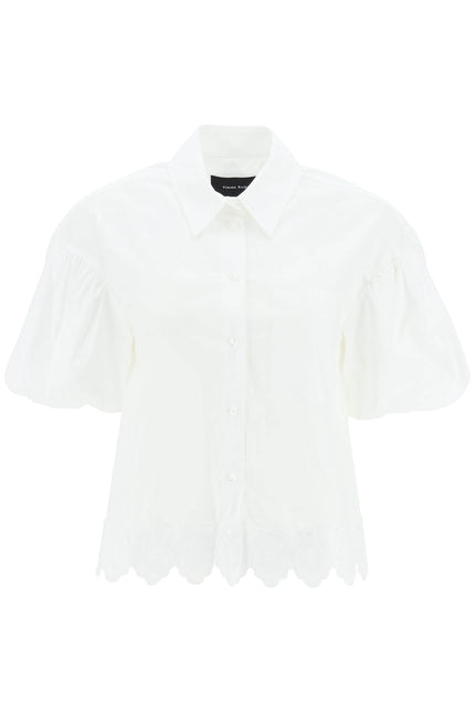 Embroidered Cropped Shirt - White