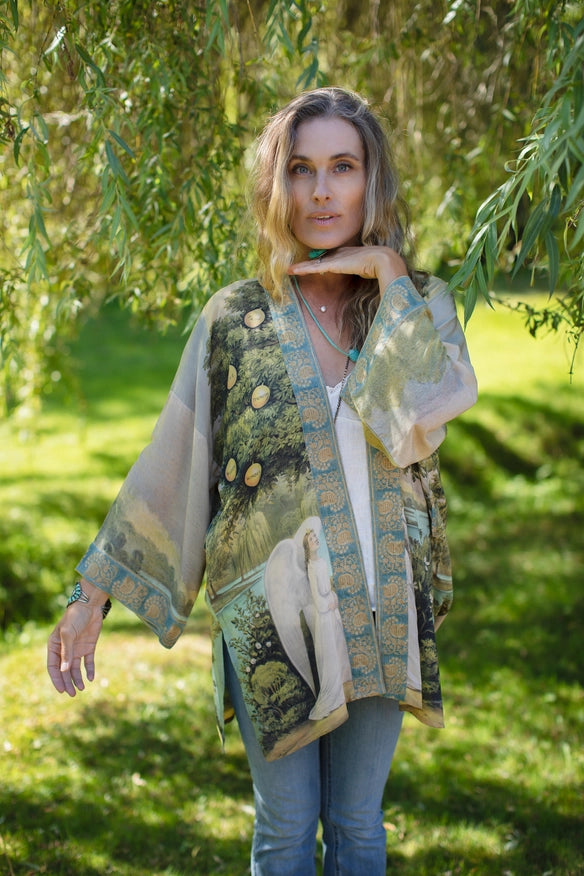 Tree Of Life Bamboo Bohemian Kimono Cardigan With Belt-Kimonos-Market of Stars-length 78cm-Urbanheer